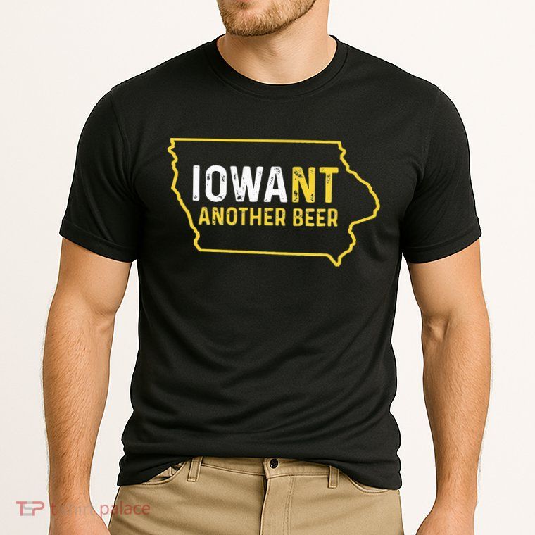 Funny Iowa Beer Distressed Iowa State Map Performance Shirt