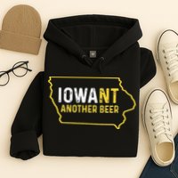 Funny Iowa Beer Distressed Iowa State Map Hoodie