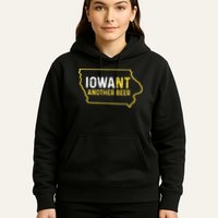 Funny Iowa Beer Distressed Iowa State Map Hoodie