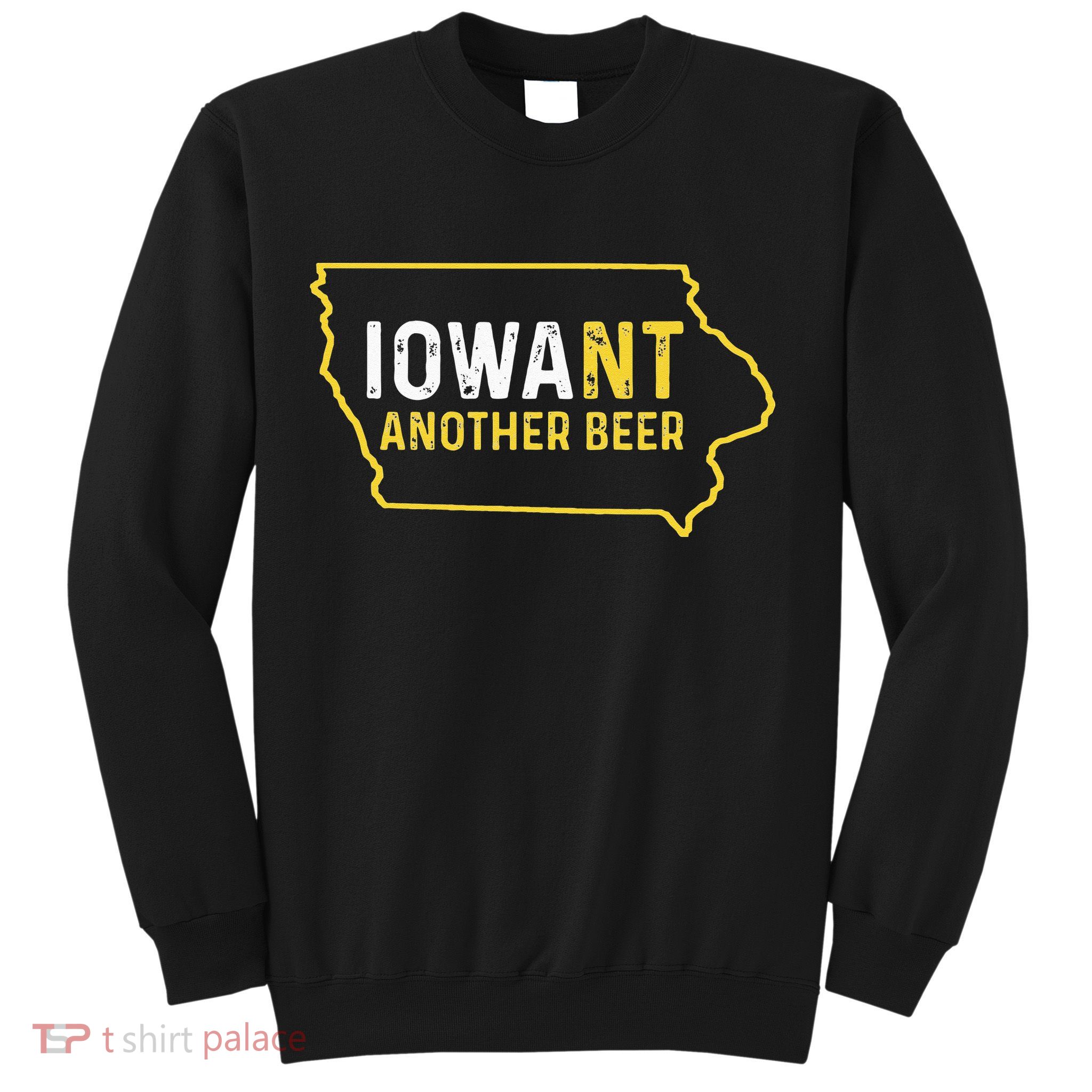 Funny Iowa Beer Distressed Iowa State Map Sweatshirt