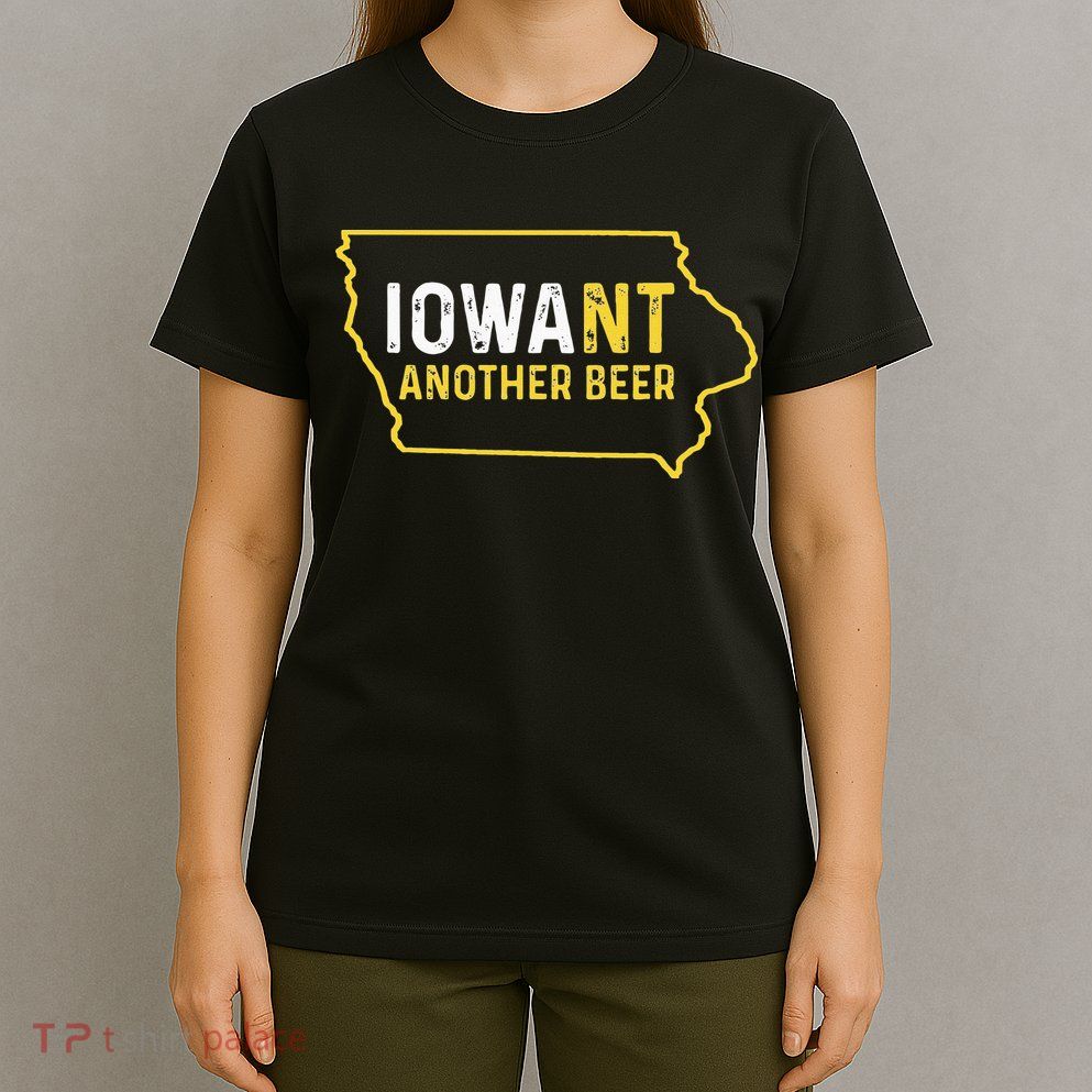 Funny Iowa Beer Distressed Iowa State Map T-Shirt