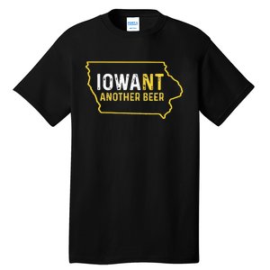 Funny Iowa Beer Distressed Iowa State Map Tall T-Shirt