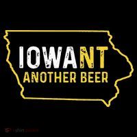 Funny Iowa Beer Distressed Iowa State Map Button