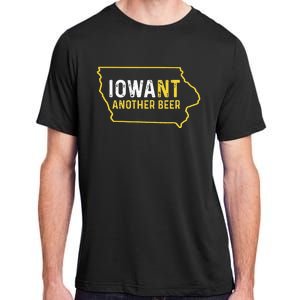 Funny Iowa Beer Distressed Iowa State Map Adult ChromaSoft Performance T-Shirt