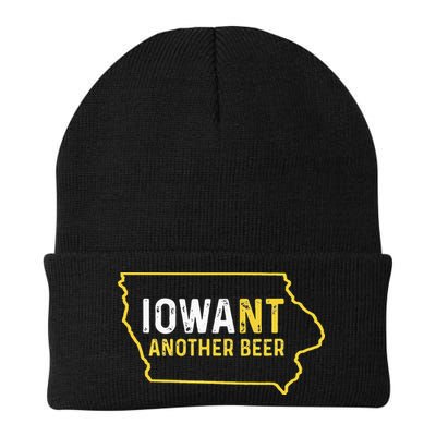 Funny Iowa Beer Distressed Iowa State Map Beanie