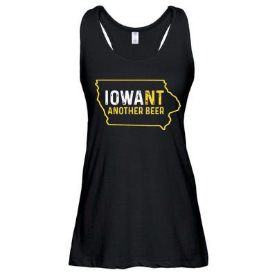 Funny Iowa Beer Distressed Iowa State Map Ladies Essential Flowy Tank