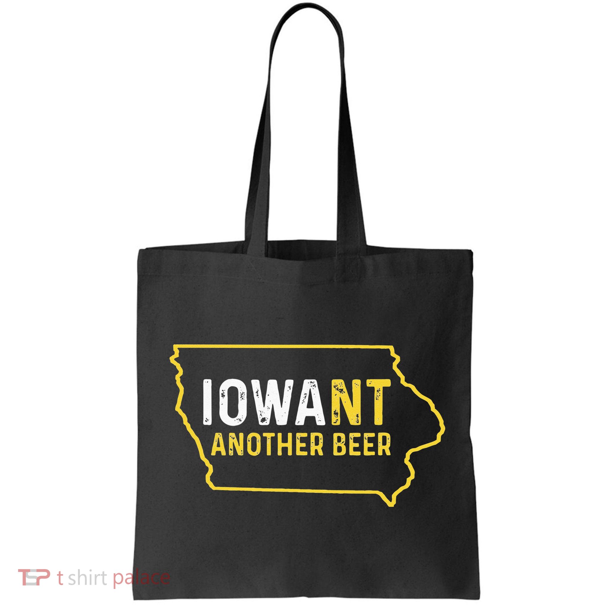 Funny Iowa Beer Distressed Iowa State Map Bag