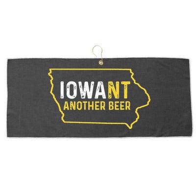 Funny Iowa Beer Distressed Iowa State Map Large Microfiber Waffle Golf Towel