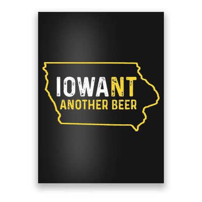 Funny Iowa Beer Distressed Iowa State Map Poster