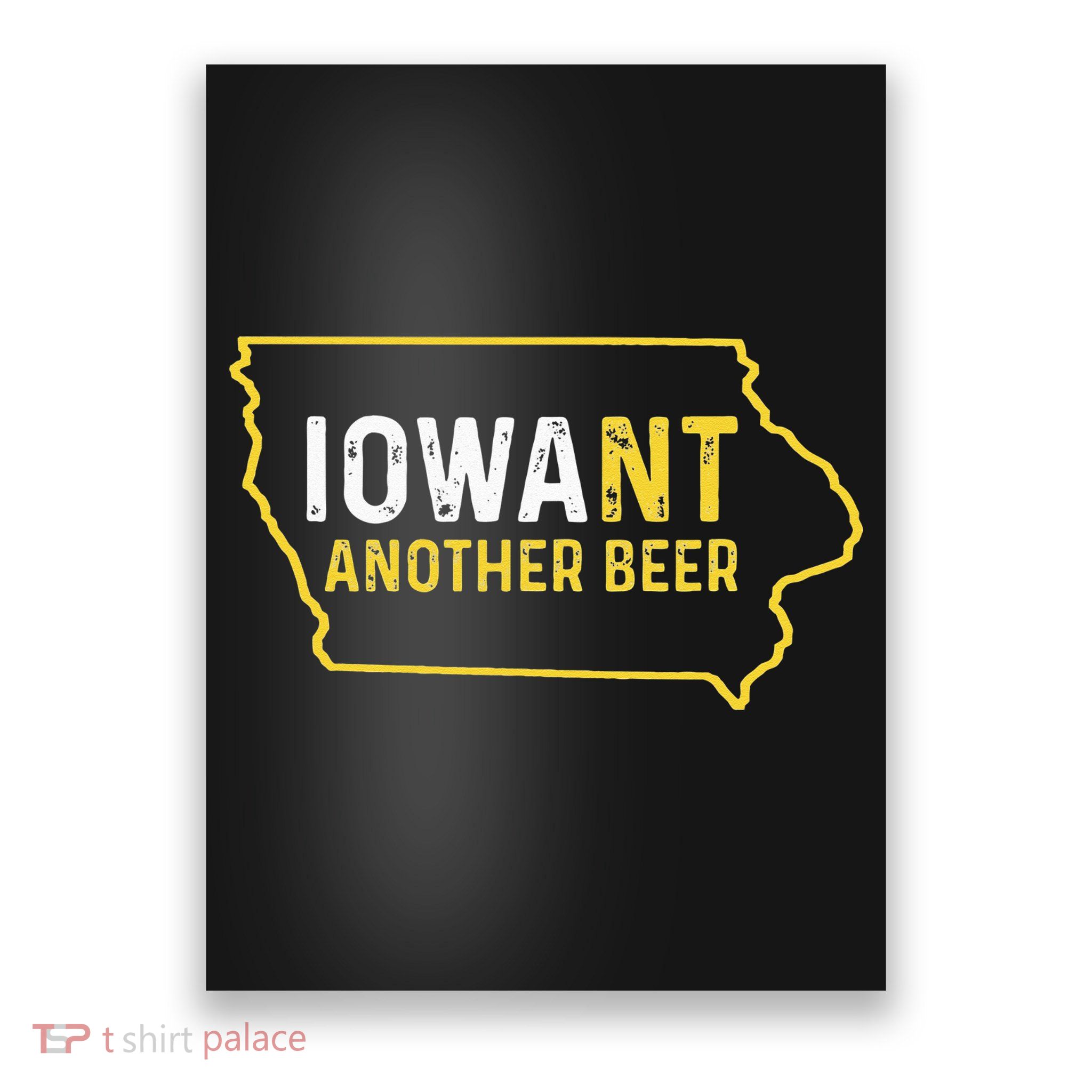 Funny Iowa Beer Distressed Iowa State Map Poster