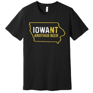 Funny Iowa Beer Distressed Iowa State Map Premium T-Shirt