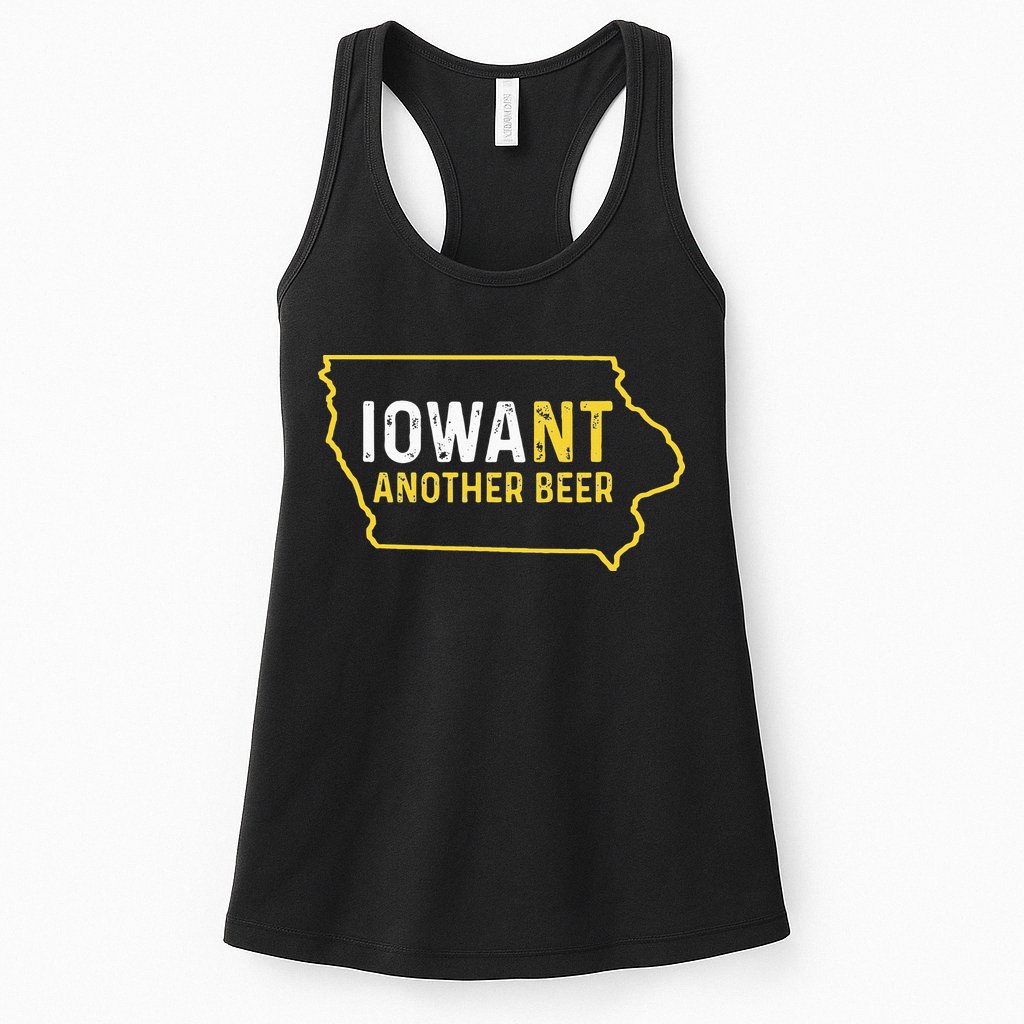 Funny Iowa Beer Distressed Iowa State Map Womens Tank Top