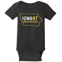 Funny Iowa Beer Distressed Iowa State Map Baby Bodysuit