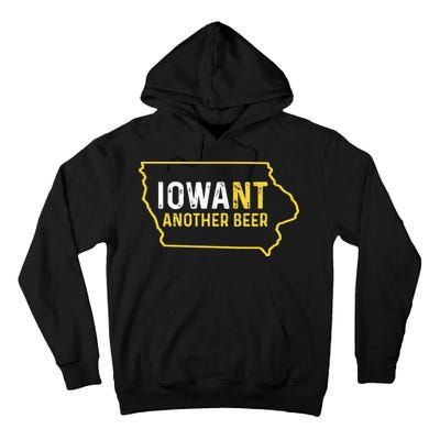 Funny Iowa Beer Distressed Iowa State Map Tall Hoodie