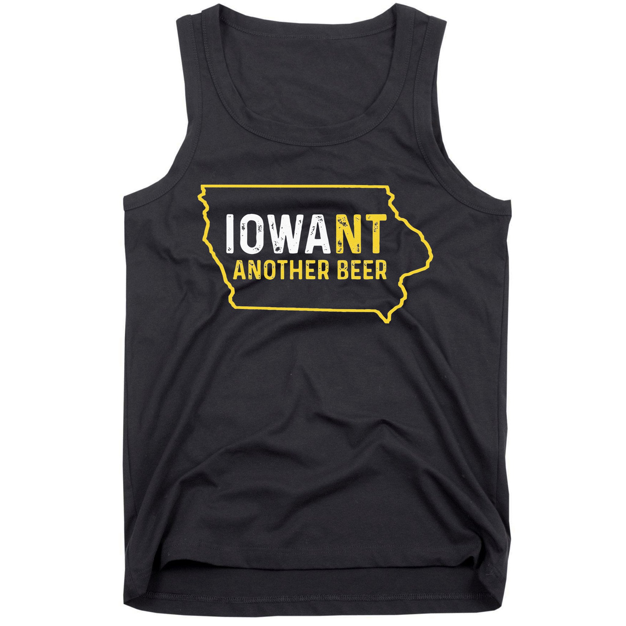 Funny Iowa Beer Distressed Iowa State Map Tank Top