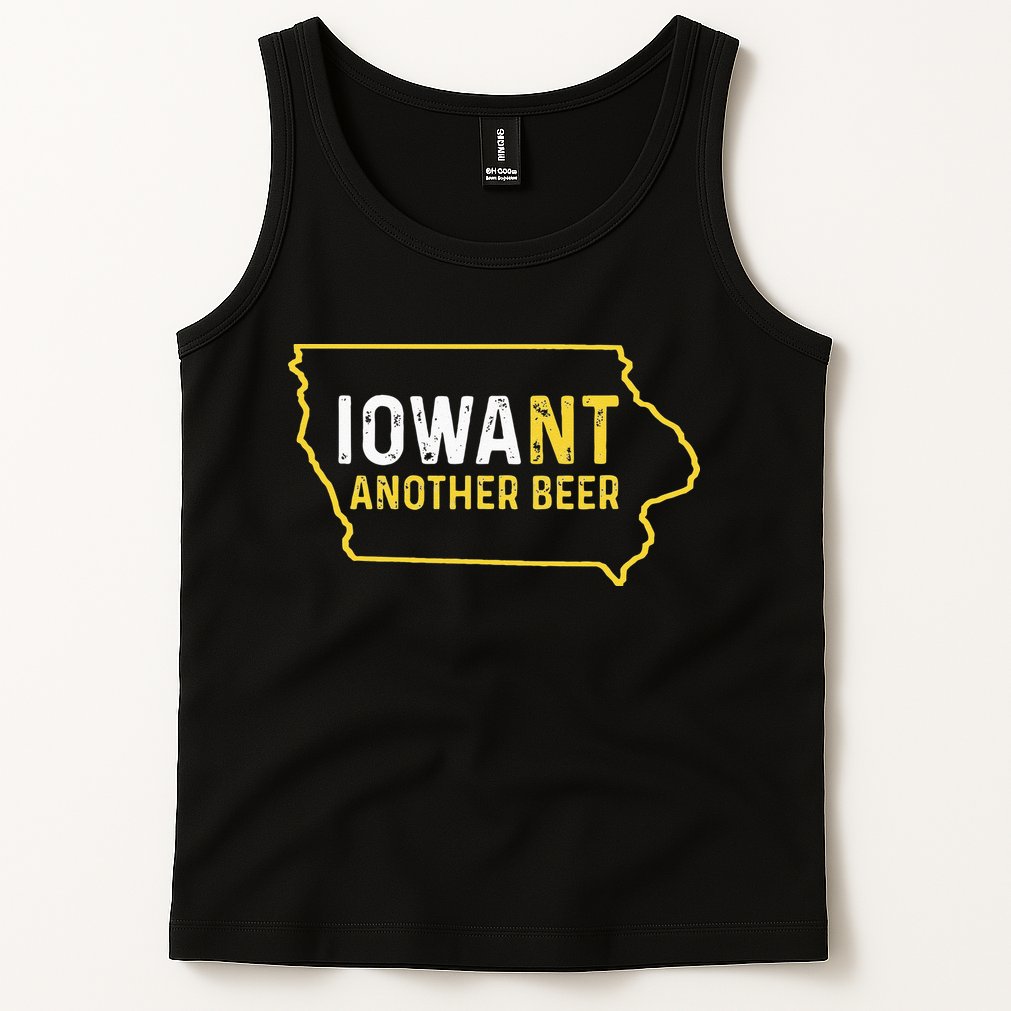 Funny Iowa Beer Distressed Iowa State Map Tank Top