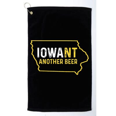 Funny Iowa Beer Distressed Iowa State Map Golf Towel