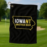 Funny Iowa Beer Distressed Iowa State Map Golf Towel