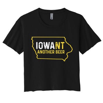 Funny Iowa Beer Distressed Iowa State Map Crop Top