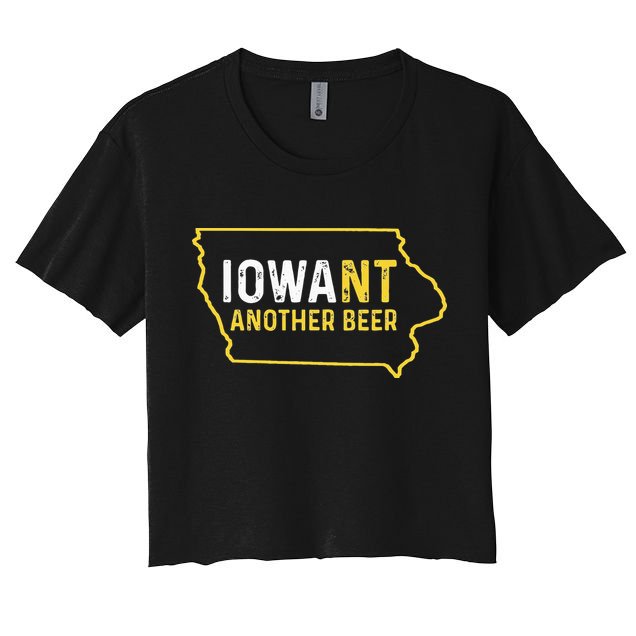 Funny Iowa Beer Distressed Iowa State Map Crop Top