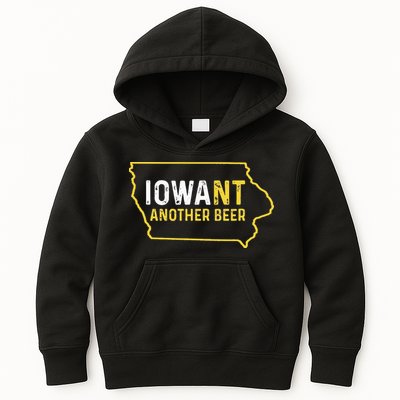Funny Iowa Beer Distressed Iowa State Map Kids Hoodie