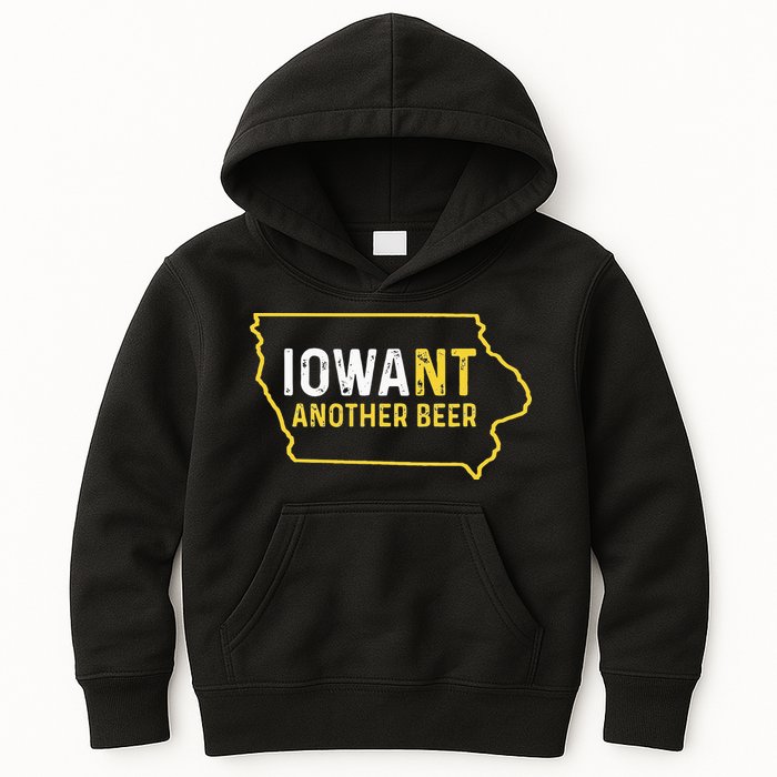 Funny Iowa Beer Distressed Iowa State Map Kids Hoodie