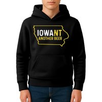 Funny Iowa Beer Distressed Iowa State Map Kids Hoodie
