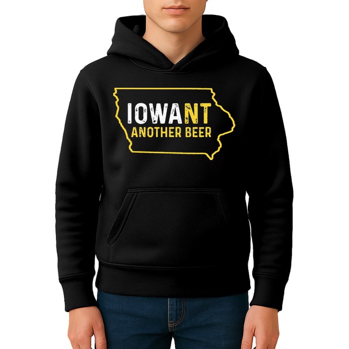 Funny Iowa Beer Distressed Iowa State Map Kids Hoodie