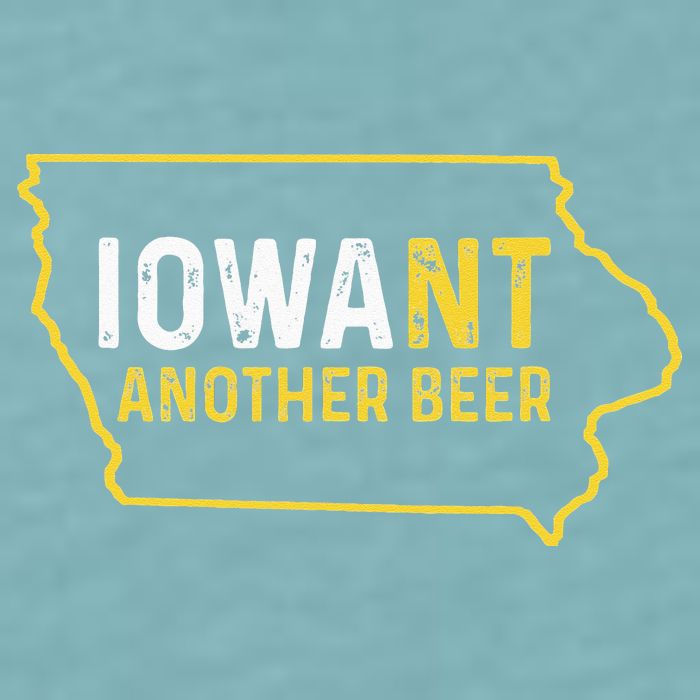 Funny Iowa Beer Distressed Iowa State Map Sueded Cloud Jersey T-Shirt