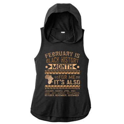 February Is Black History Month African American Ladies PosiCharge Tri-Blend Wicking Draft Hoodie Tank