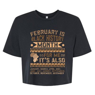 February Is Black History Month African American Bella+Canvas Jersey Crop Tee