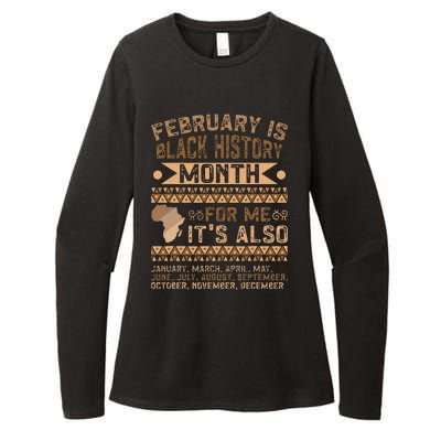 February Is Black History Month African American Womens CVC Long Sleeve Shirt