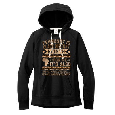 February Is Black History Month African American Women's Fleece Hoodie