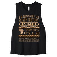 February Is Black History Month African American Women's Racerback Cropped Tank