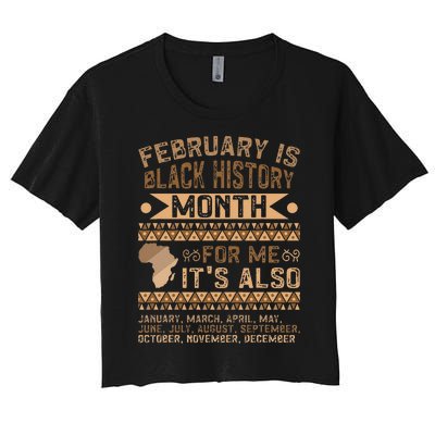 February Is Black History Month African American Women's Crop Top Tee