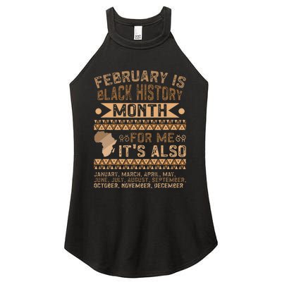 February Is Black History Month African American Women's Perfect Tri Rocker Tank