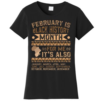 February Is Black History Month African American Women's T-Shirt