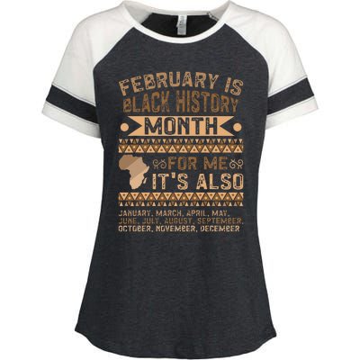 February Is Black History Month African American Enza Ladies Jersey Colorblock Tee