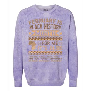 February Is Black History Month African American Colorblast Crewneck Sweatshirt