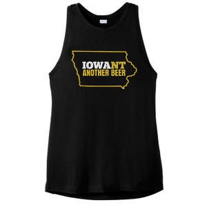 Funny Iowa Beer Distressed Iowa State Map Ladies PosiCharge Tri-Blend Wicking Tank