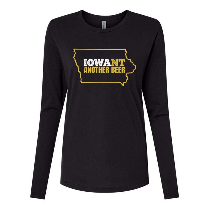 Funny Iowa Beer Distressed Iowa State Map Womens Cotton Relaxed Long Sleeve T-Shirt