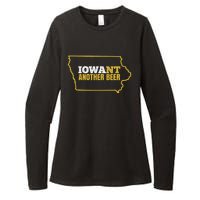 Funny Iowa Beer Distressed Iowa State Map Womens CVC Long Sleeve Shirt