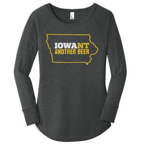 Funny Iowa Beer Distressed Iowa State Map Women's Perfect Tri Tunic Long Sleeve Shirt