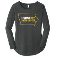 Funny Iowa Beer Distressed Iowa State Map Women's Perfect Tri Tunic Long Sleeve Shirt