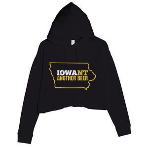 Funny Iowa Beer Distressed Iowa State Map Crop Fleece Hoodie