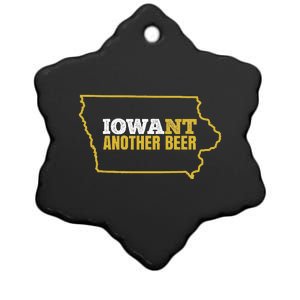 Funny Iowa Beer Distressed Iowa State Map Ceramic Star Ornament