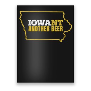 Funny Iowa Beer Distressed Iowa State Map Poster