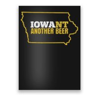 Funny Iowa Beer Distressed Iowa State Map Poster