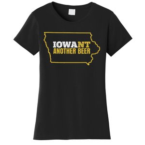 Funny Iowa Beer Distressed Iowa State Map Women's T-Shirt