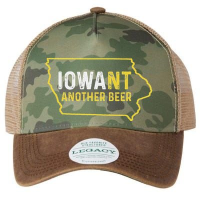 Funny Iowa Beer Distressed Iowa State Map Legacy Tie Dye Trucker Hat